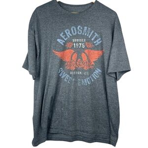 Aerosmith 2023 Retro Fade Look Sweet Emotion Grey Short Sleeve Crew Neck Tee 2XL